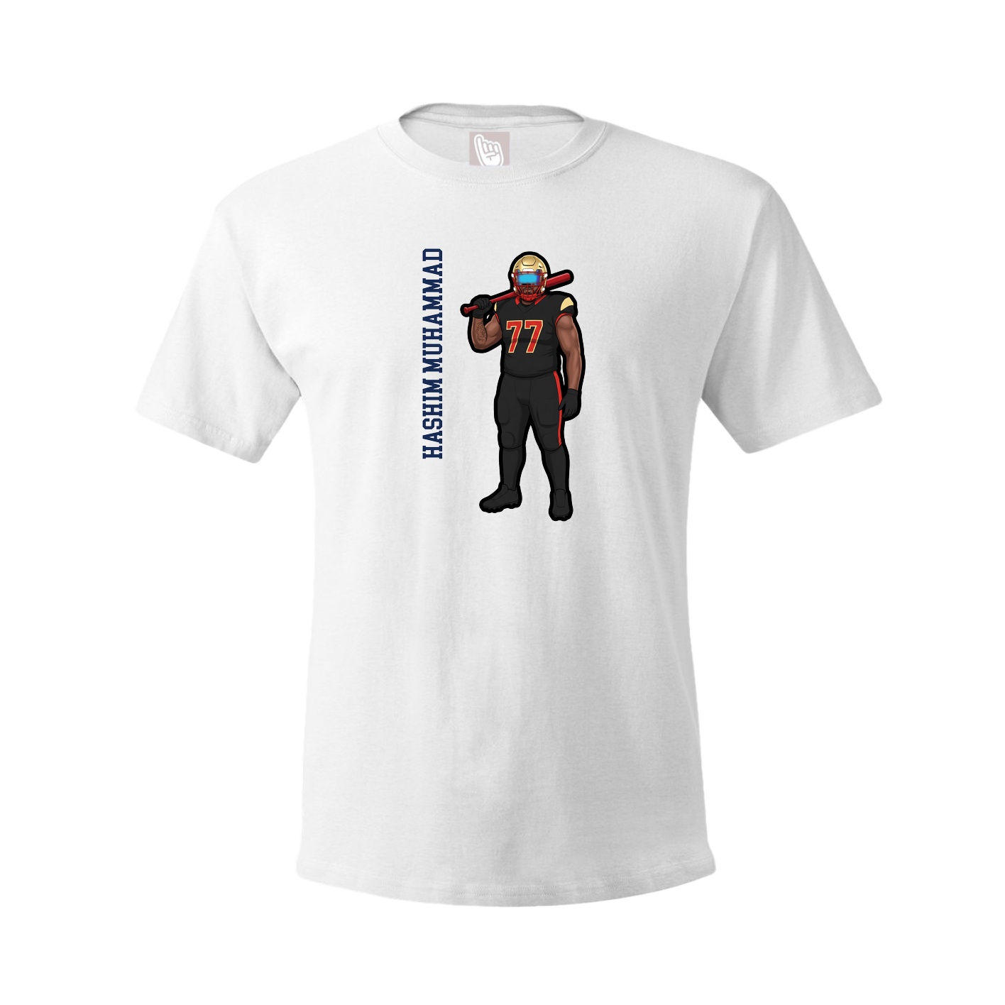 Youth Tee — Name Vertical in White