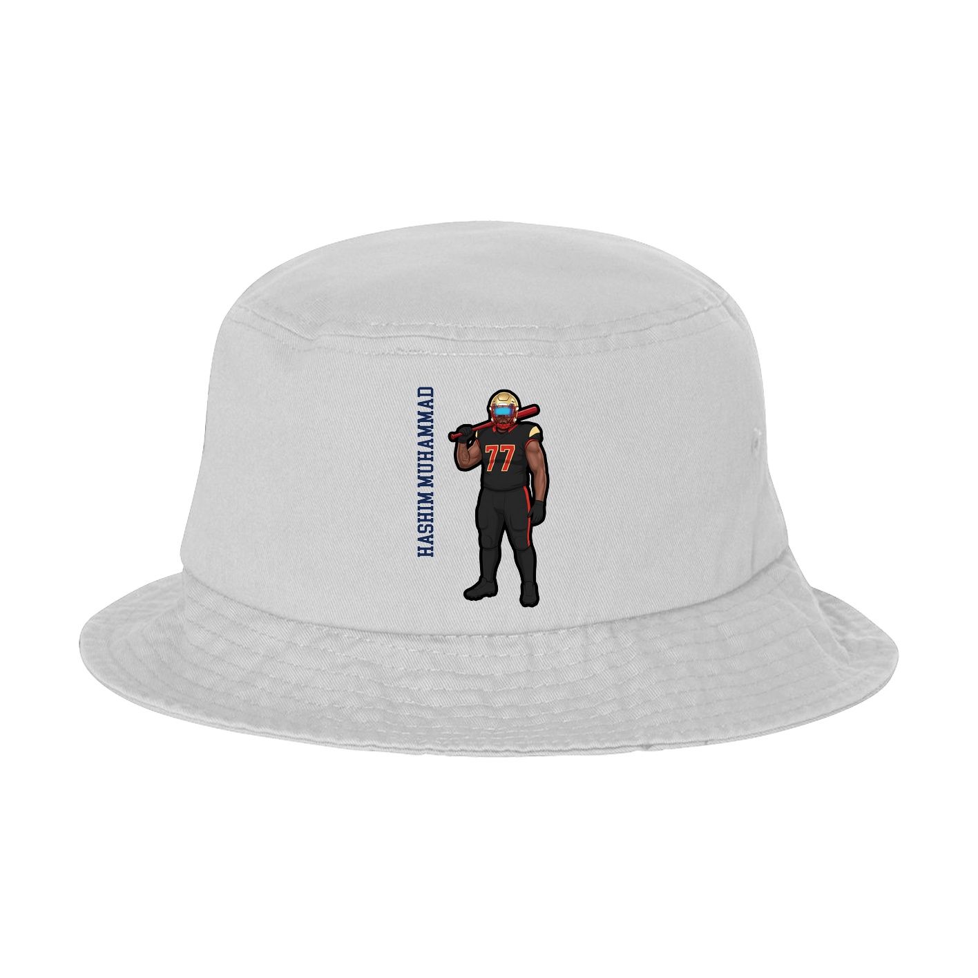Bucket Cap — Name Vertical in White
