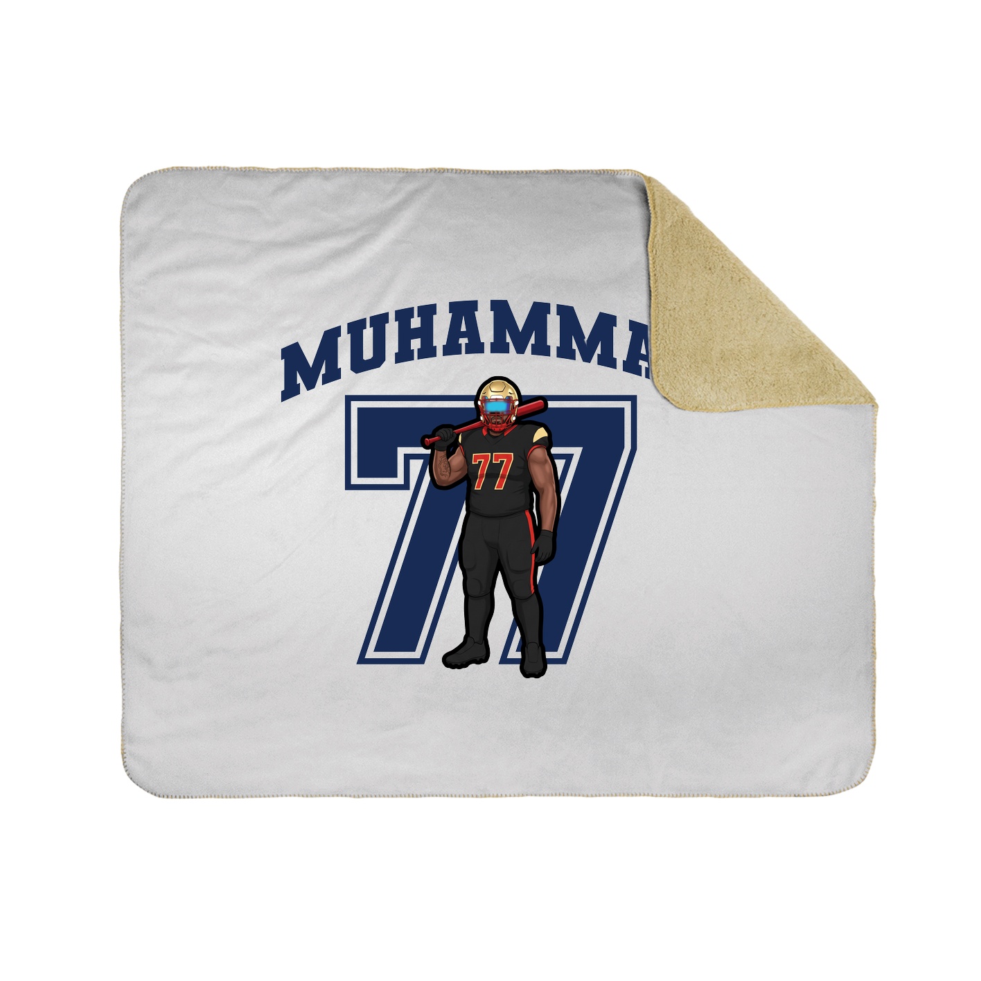Throw Blanket — Number in White
