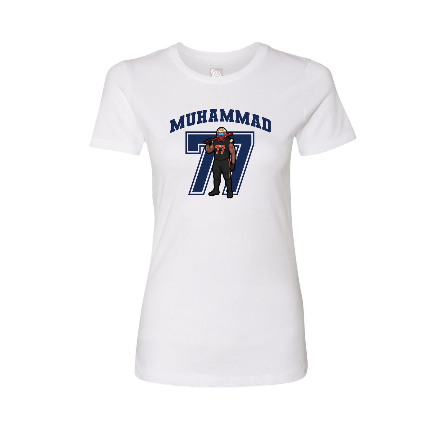 Fitted Women's Tee — Number in White