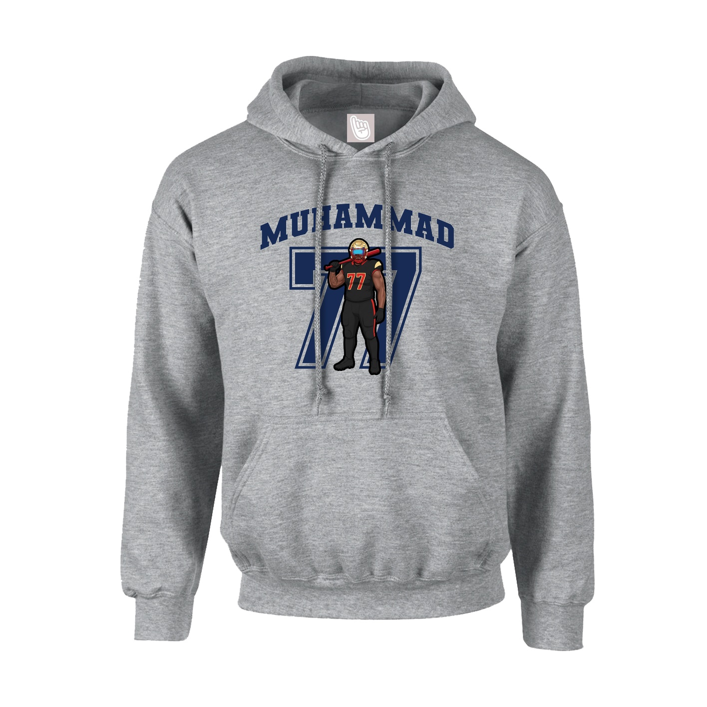 Youth Hoodie — Number in Grey