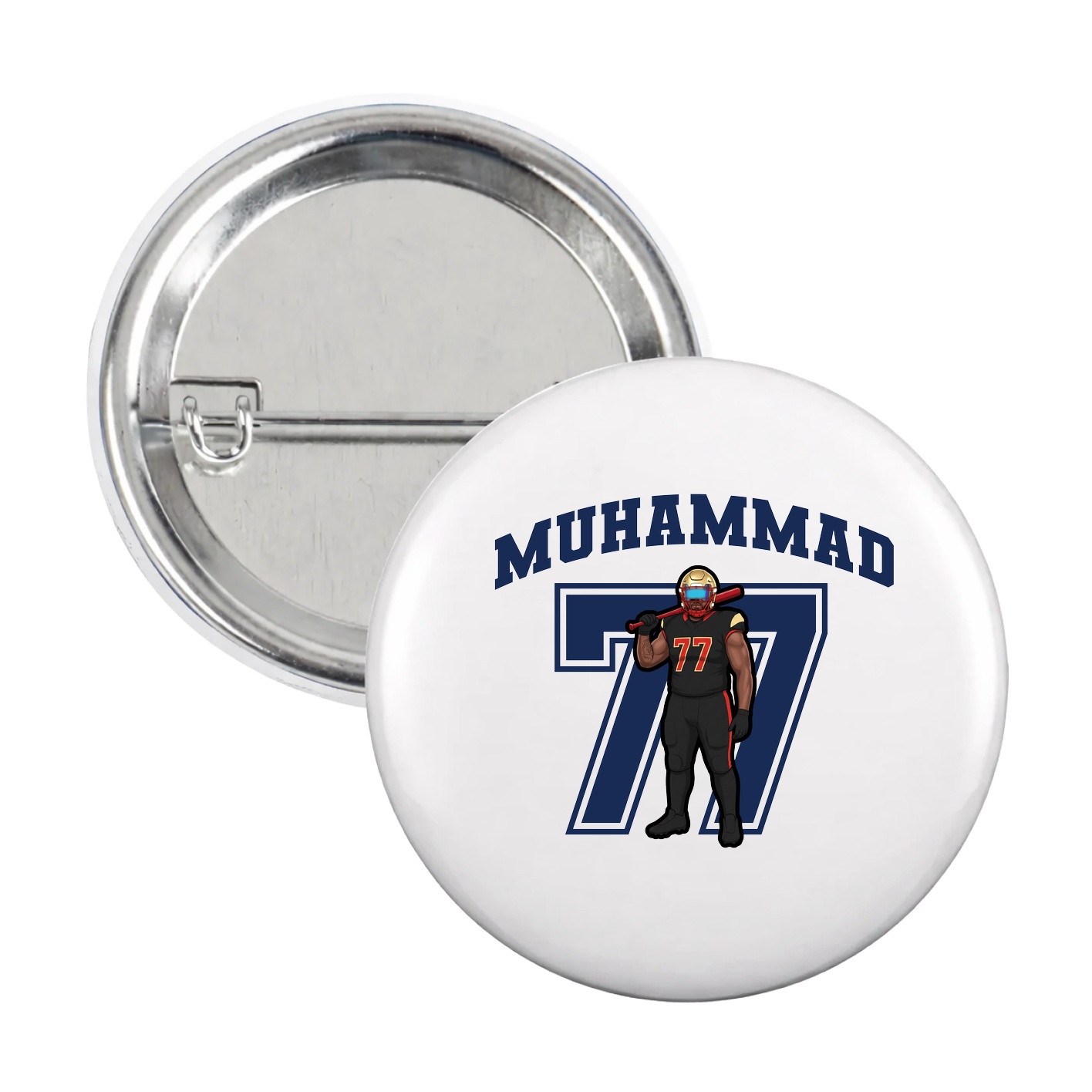 Game Day Button — Number in White