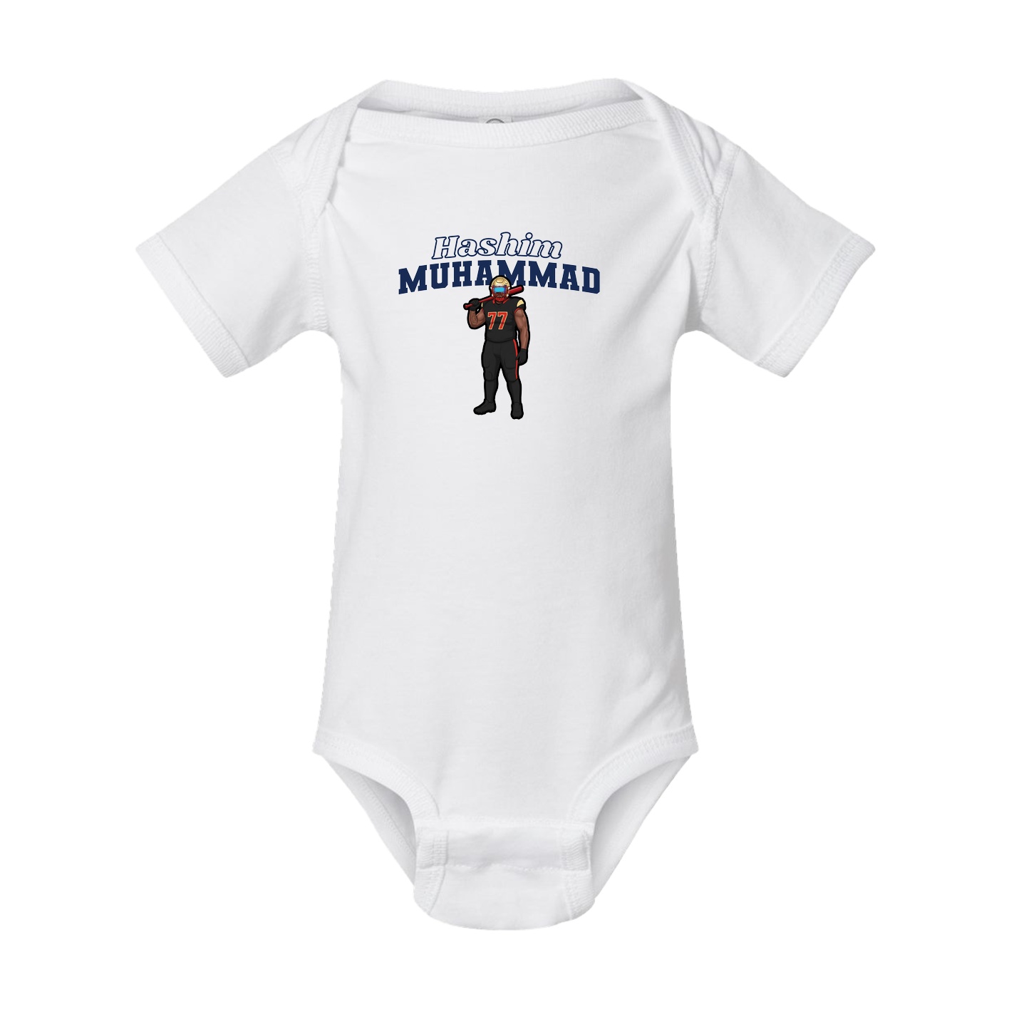 Baby Onesie — Name Arch in White