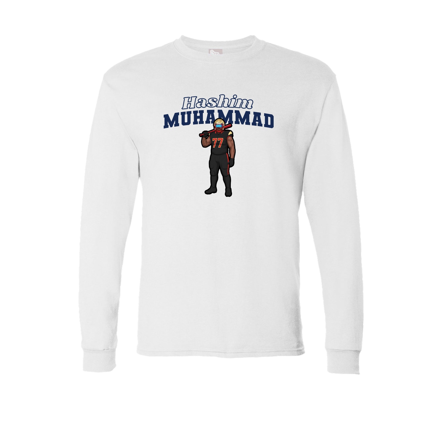 Long Sleeve Tee — Name Arch in White