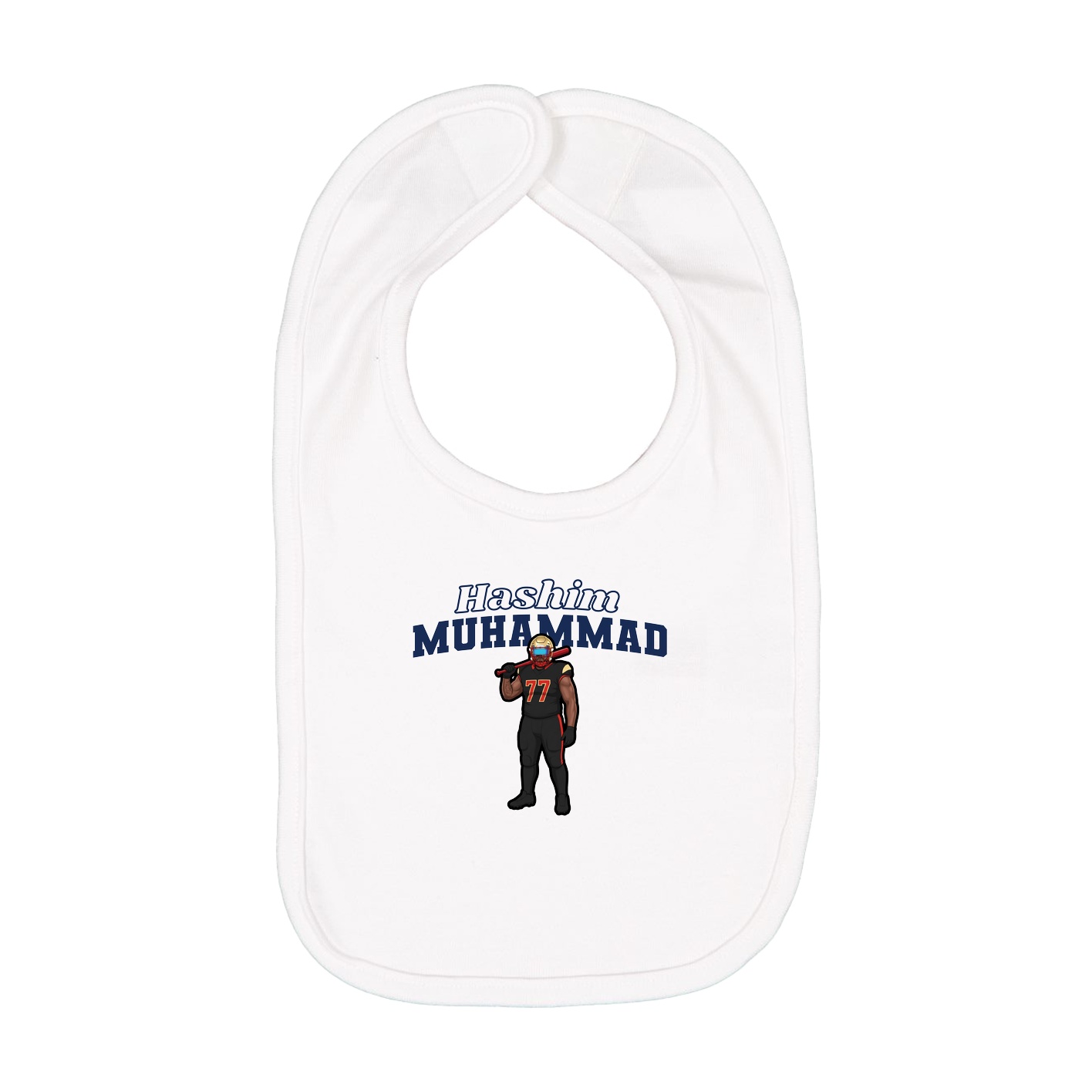 Infant Bib — Name Arch in White