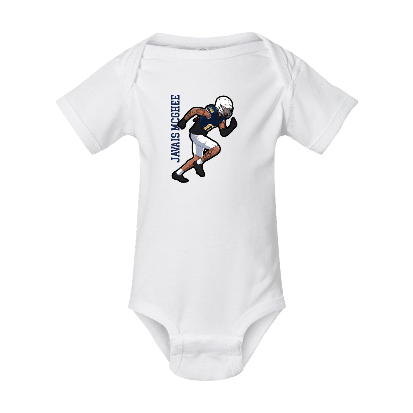 Baby Onesie — Name Vertical in White