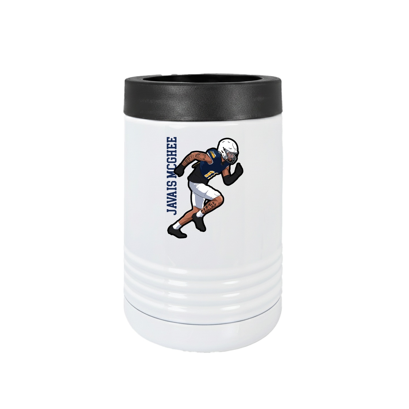Beverage Holder — Name Vertical in White