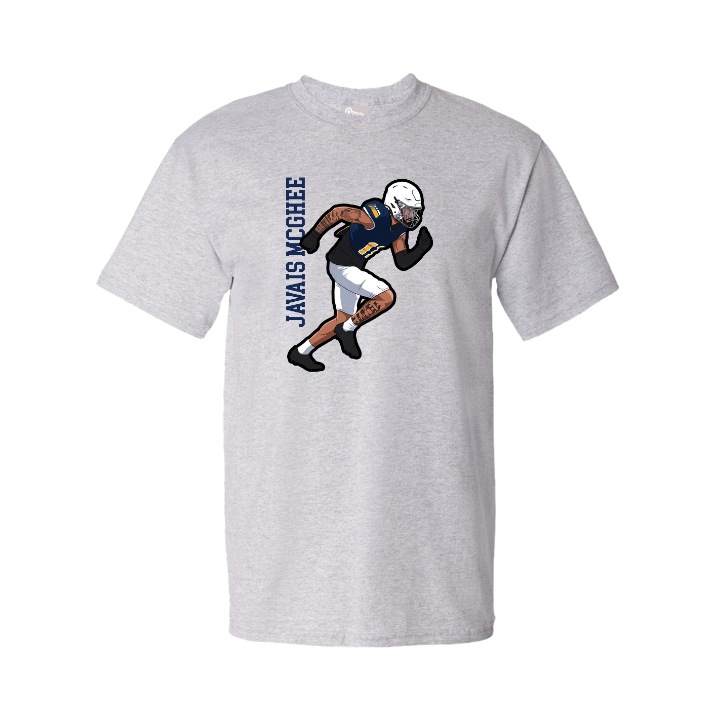 Tee — Name Vertical in Grey