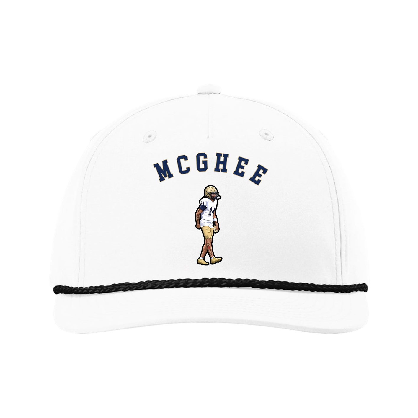 Five-Panel Classic Rope Cap — Shirsey Arch in White