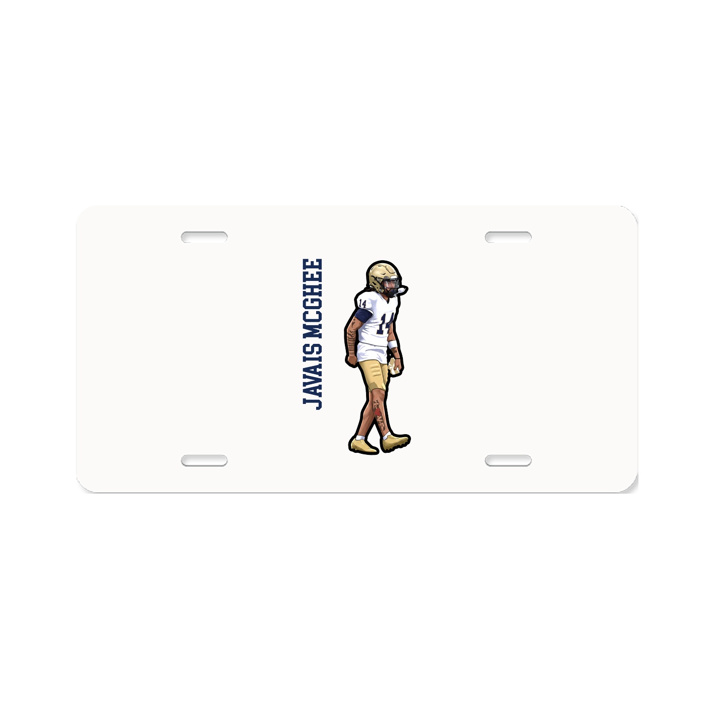 License Plate — Name Vertical in Classic