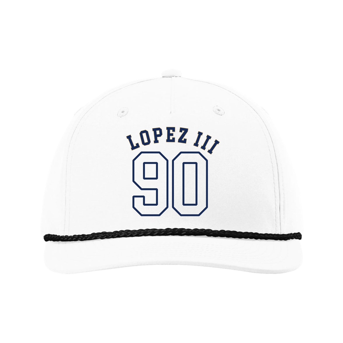 Five-Panel Classic Rope Cap — Shirsey Arch in White