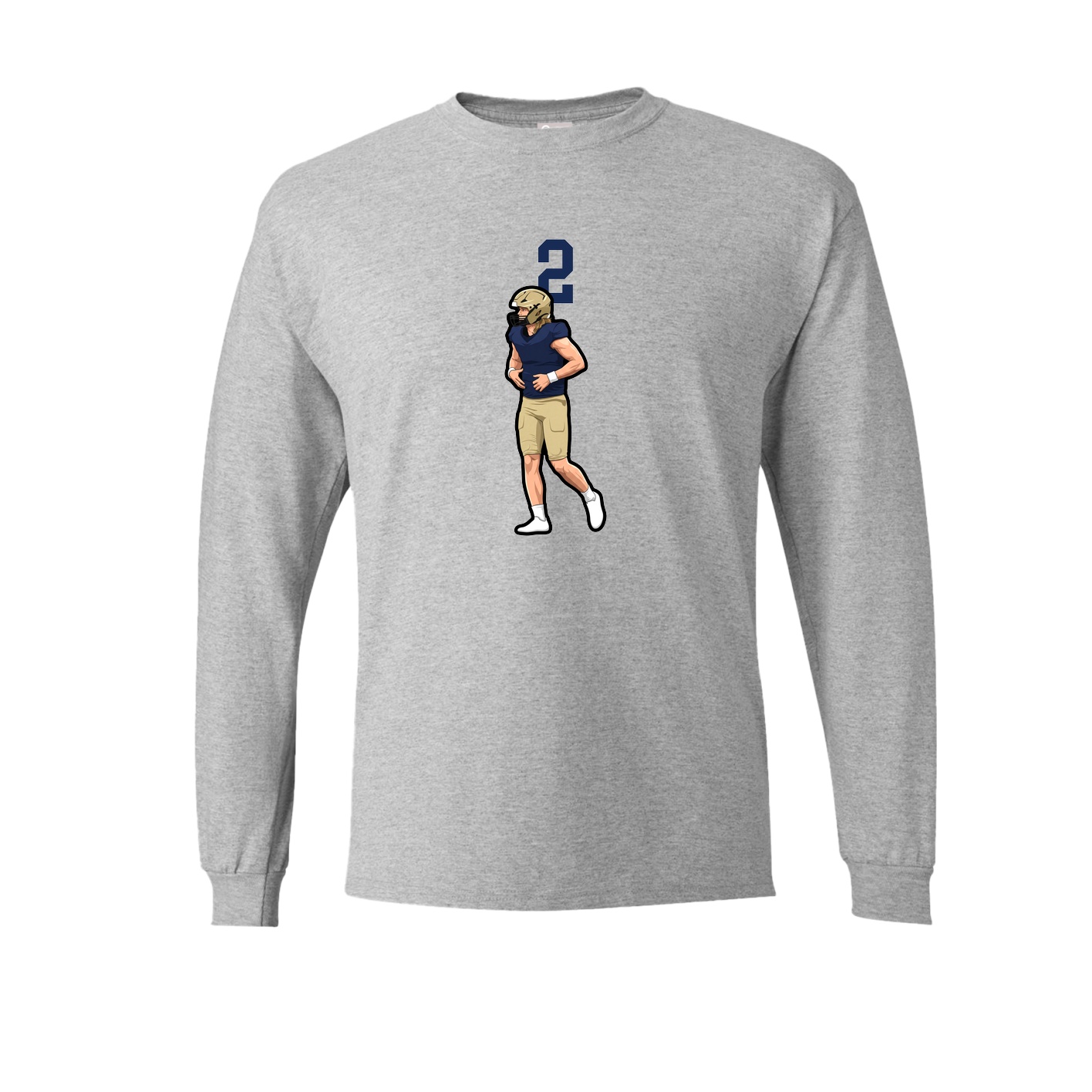 Long Sleeve Tee — Number Top in Grey