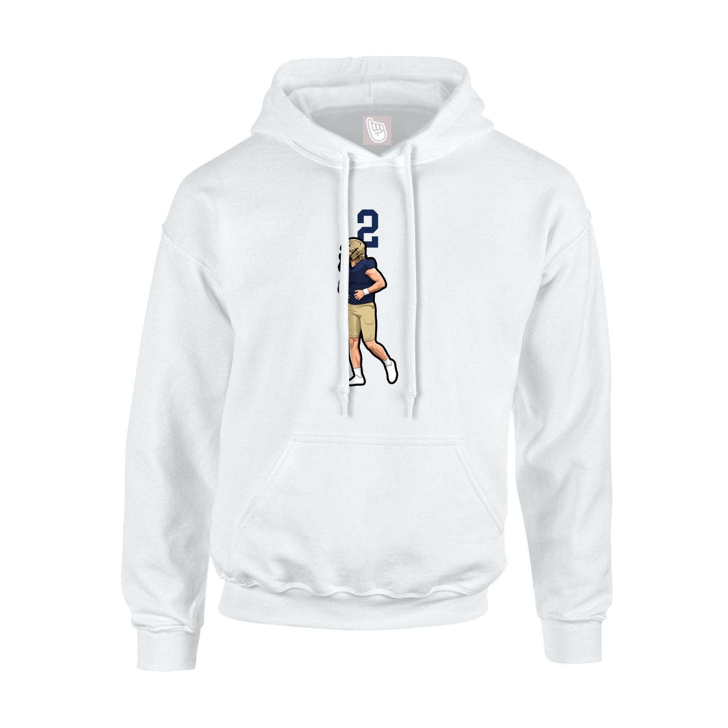 Youth Hoodie — Number Top in White