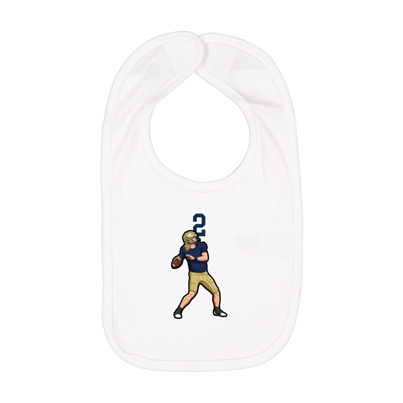 Infant Bib — Number Top in White