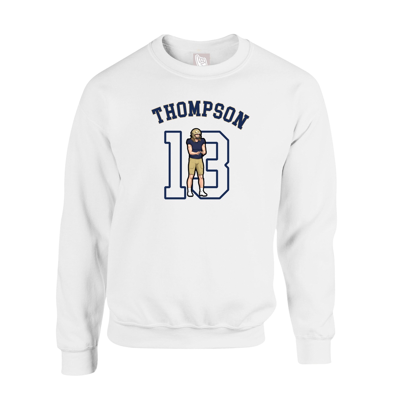Fleece Crew — Shirsey Arch in White