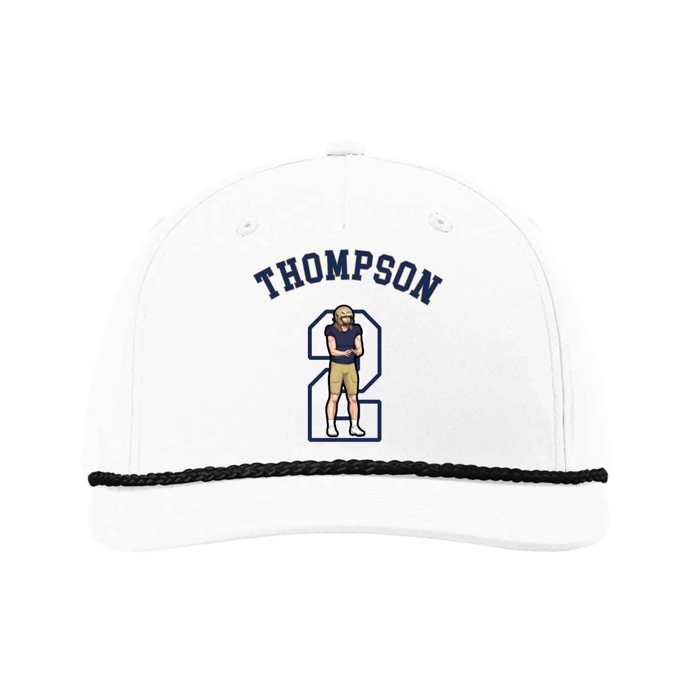 Five-Panel Classic Rope Cap — Shirsey Arch in White