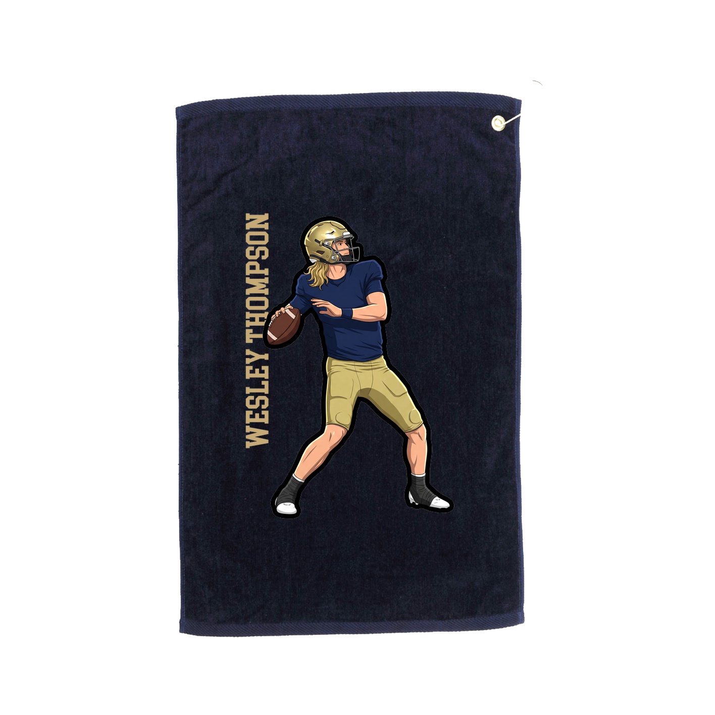 Golf Towel — Name Vertical in Navy