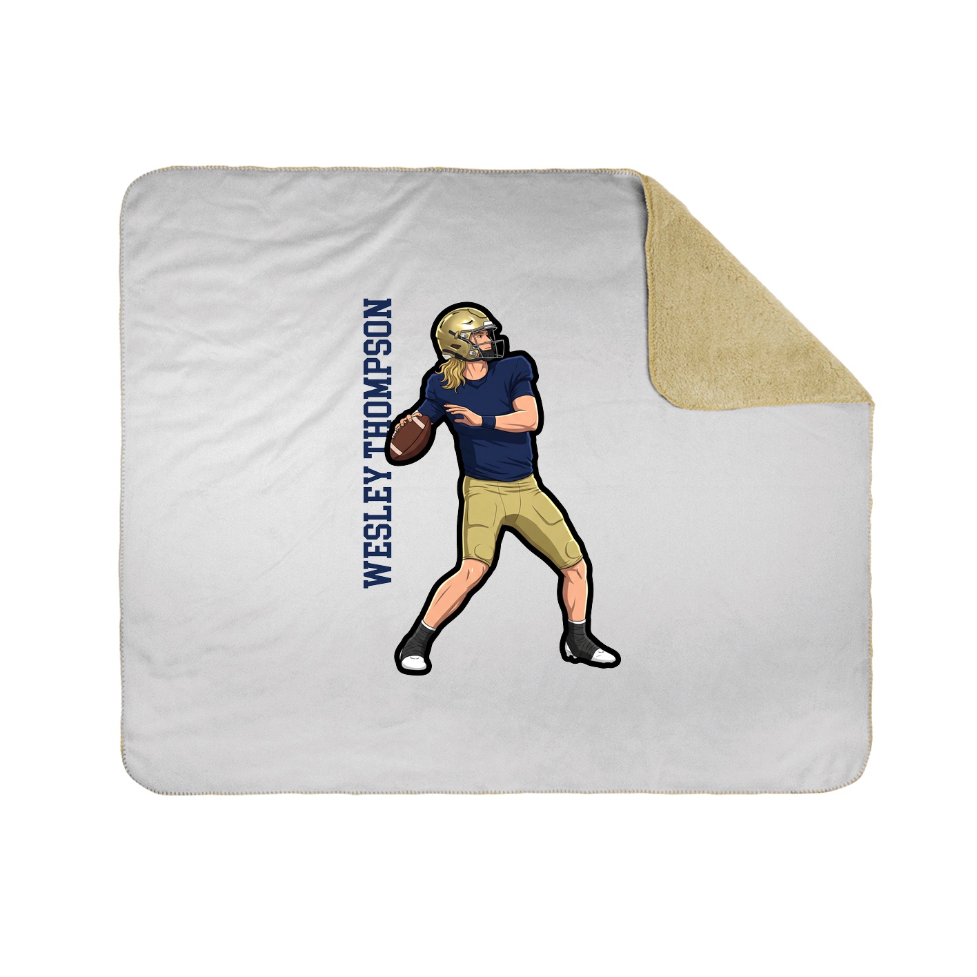 Throw Blanket — Name Vertical in White