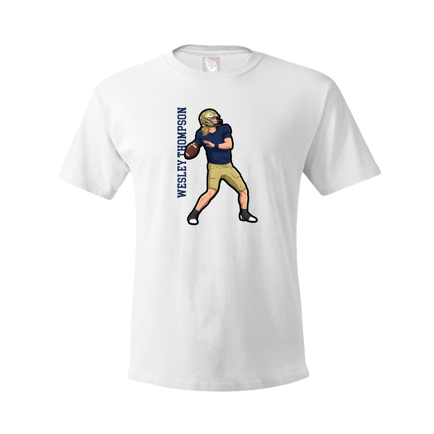 Youth Tee — Name Vertical in White