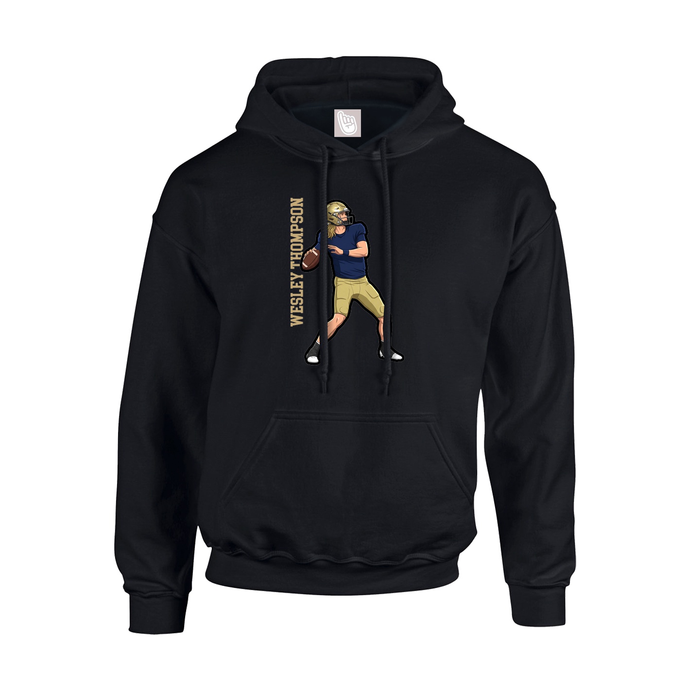 Youth Hoodie — Name Vertical in Black