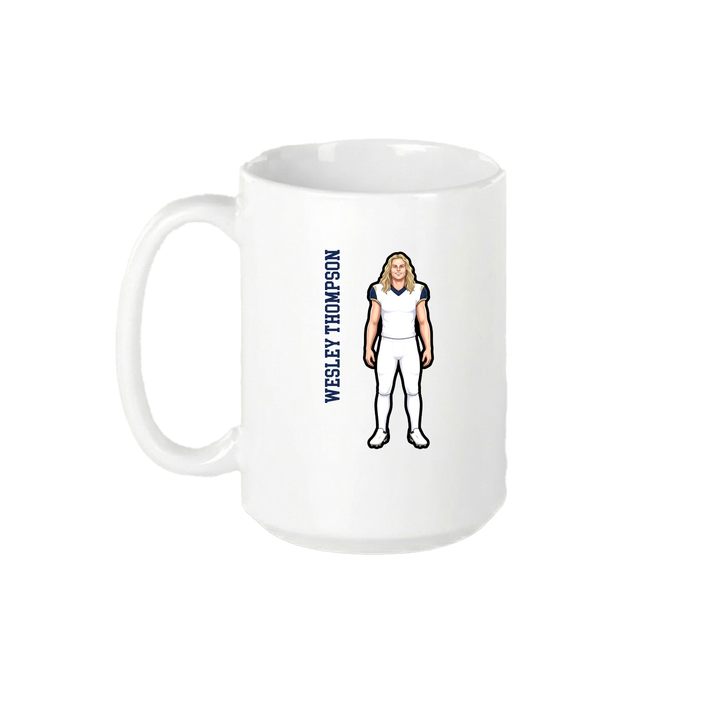 15oz Coffee Mug — Name Vertical in White