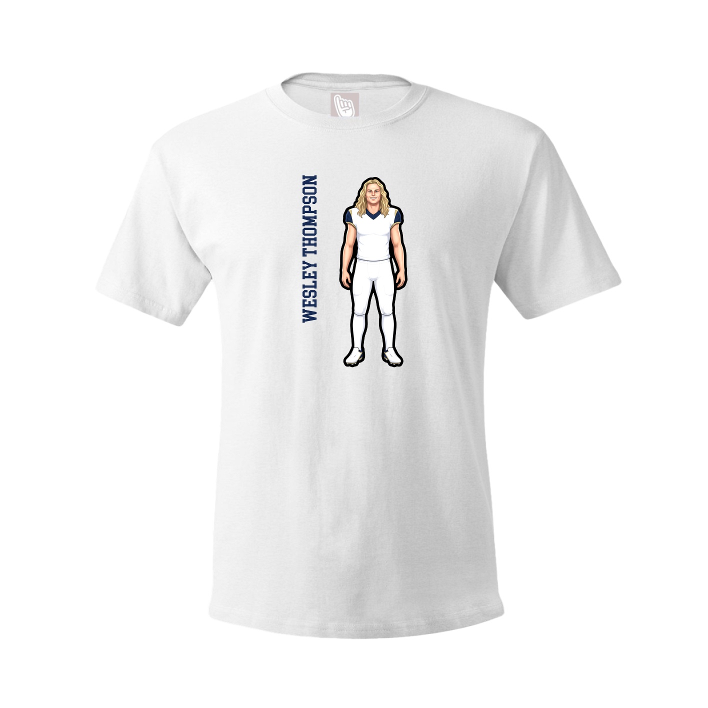 Tee — Name Vertical in White