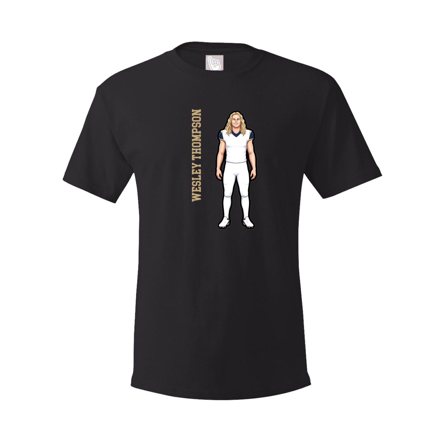Youth Tee — Name Vertical in Black