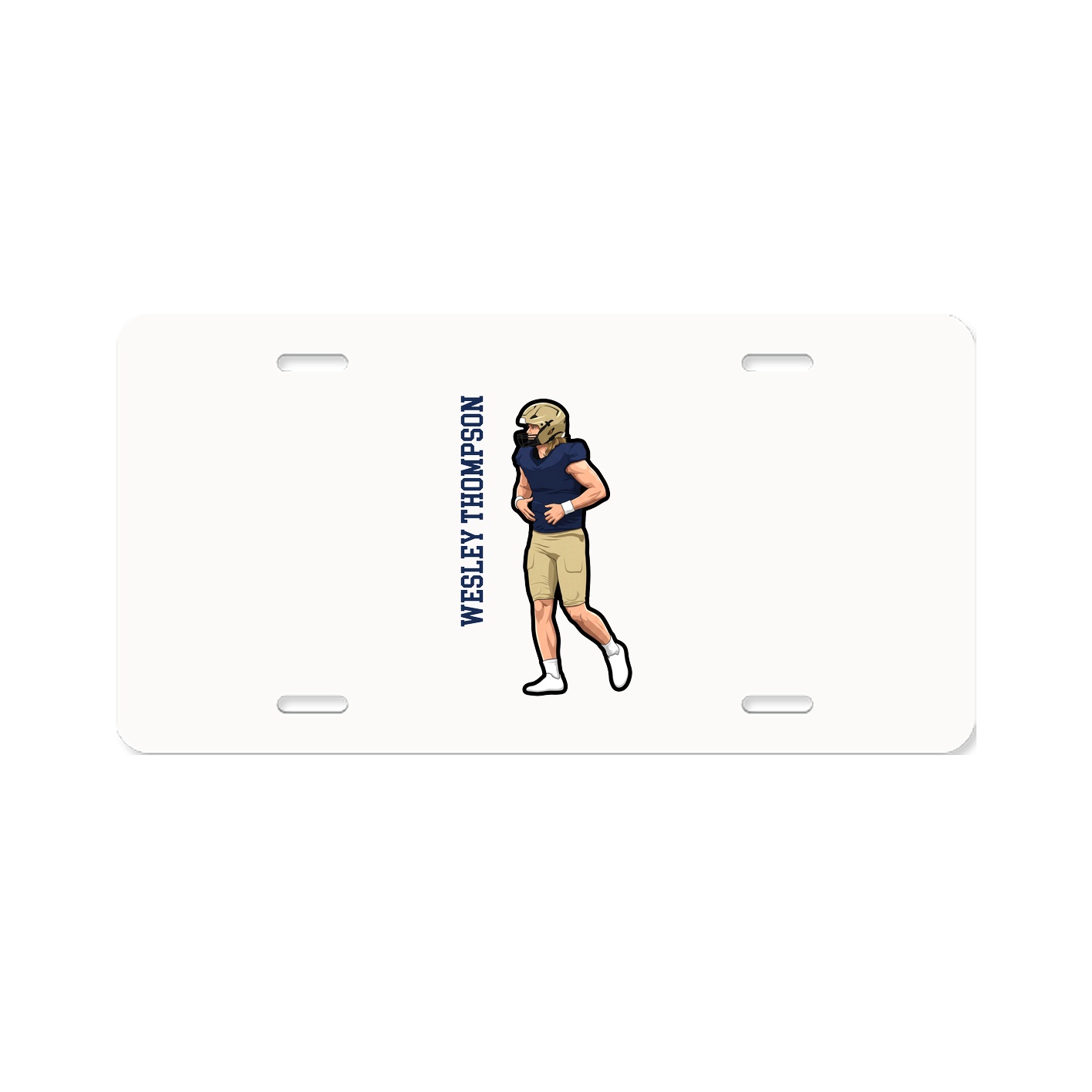 License Plate — Name Vertical in Classic