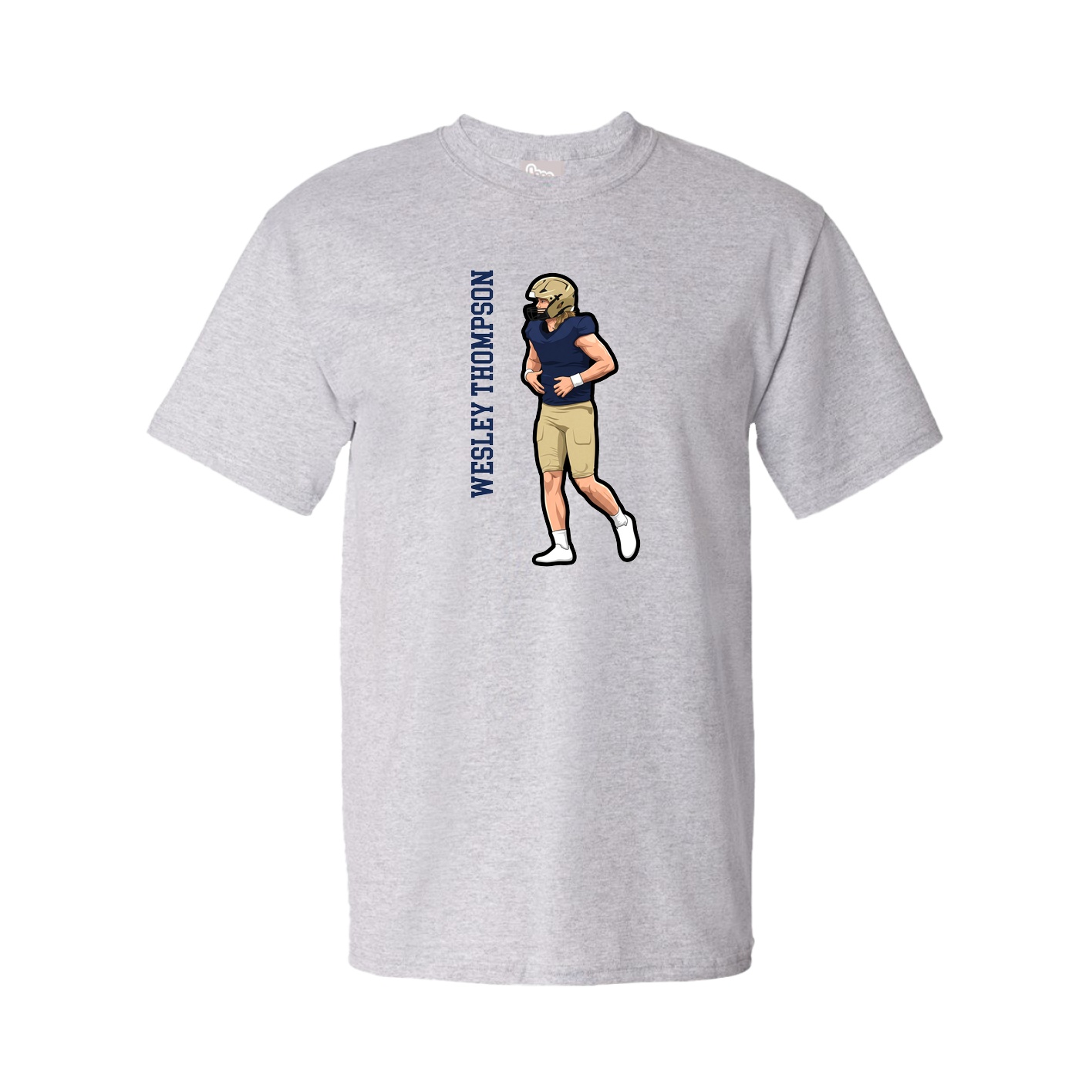 Youth Tee — Name Vertical in Grey
