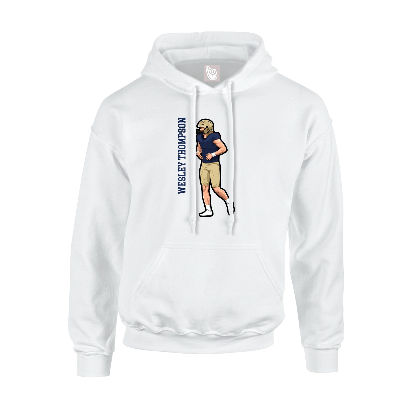 Hoodie — Name Vertical in White