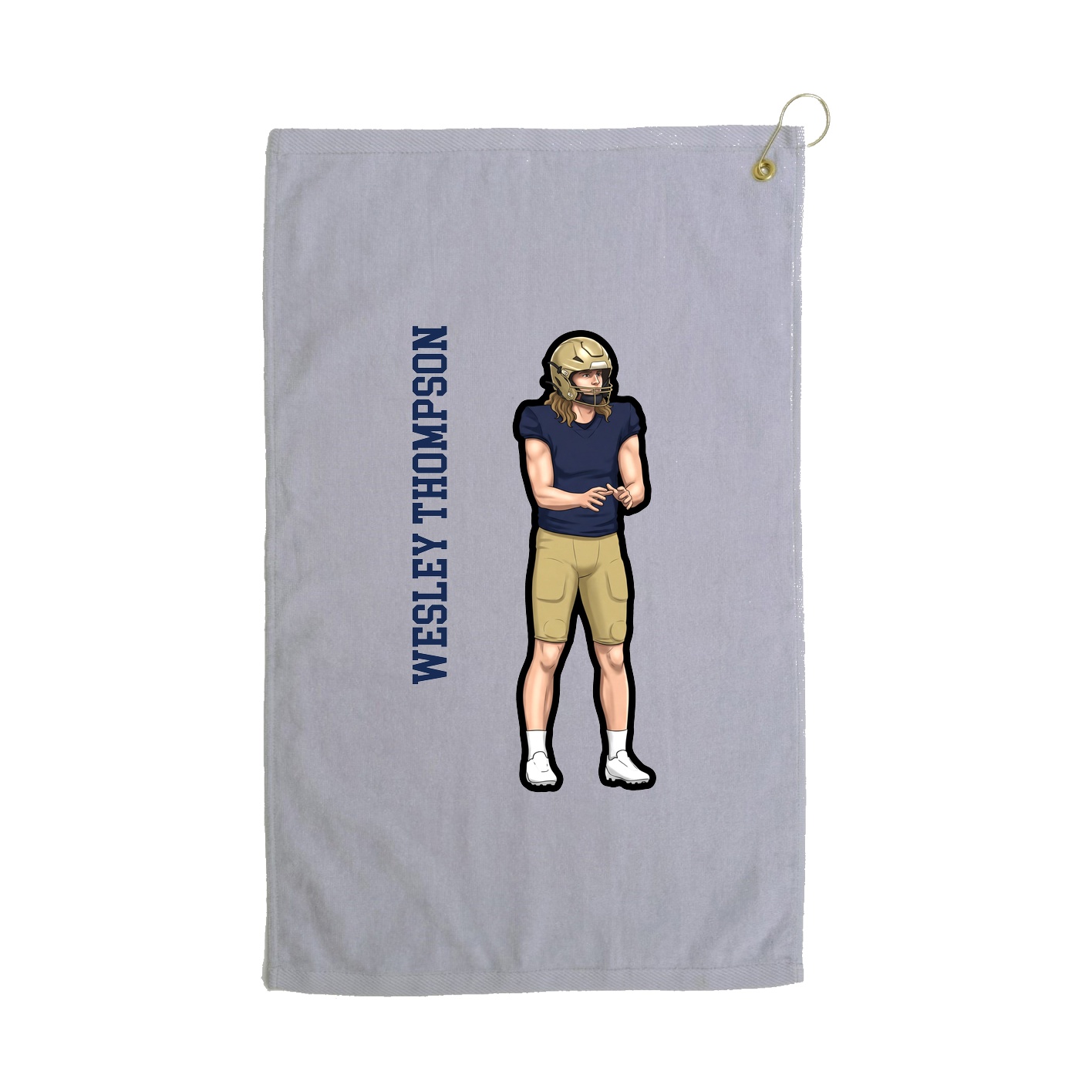 Golf Towel — Name Vertical in Grey