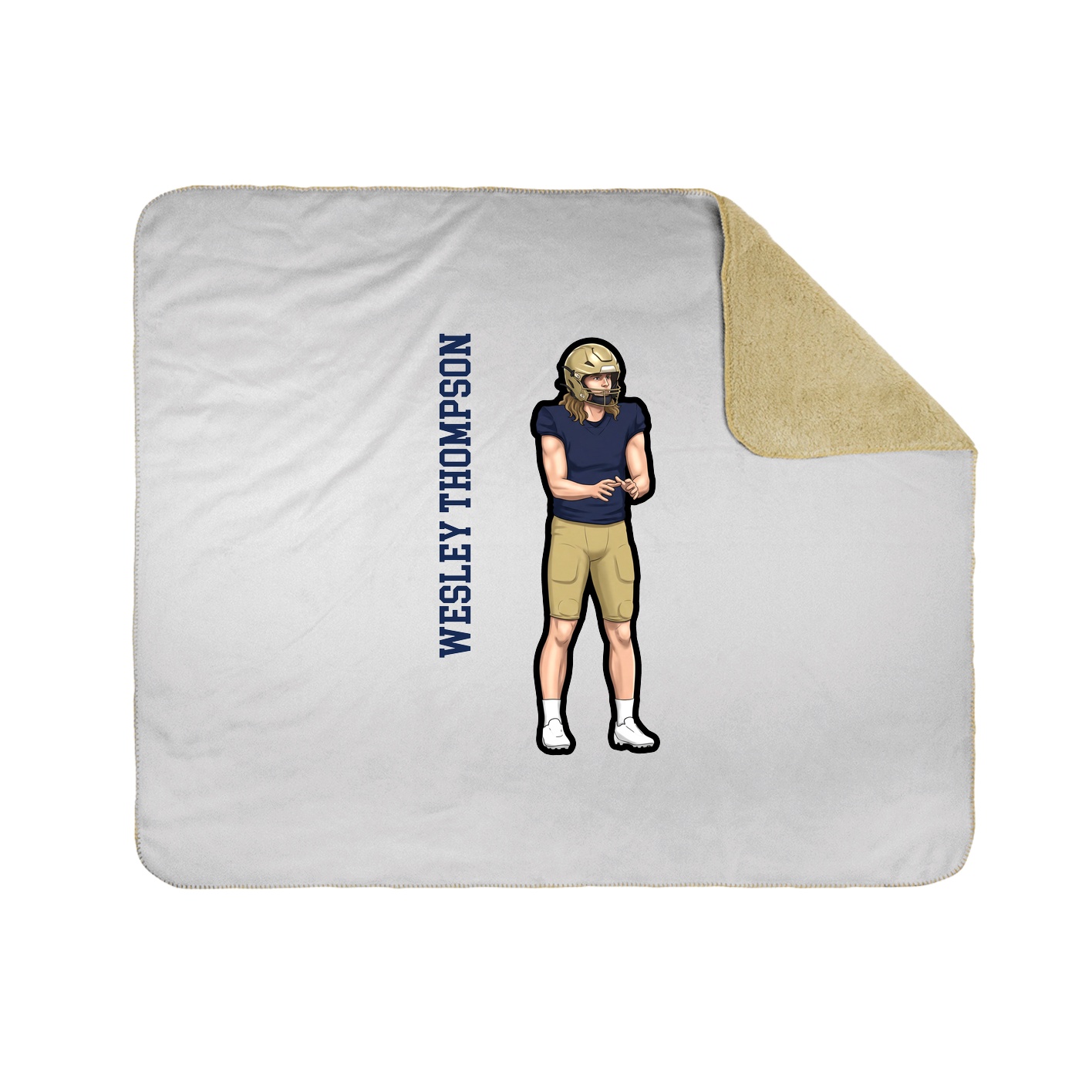 Throw Blanket — Name Vertical in White