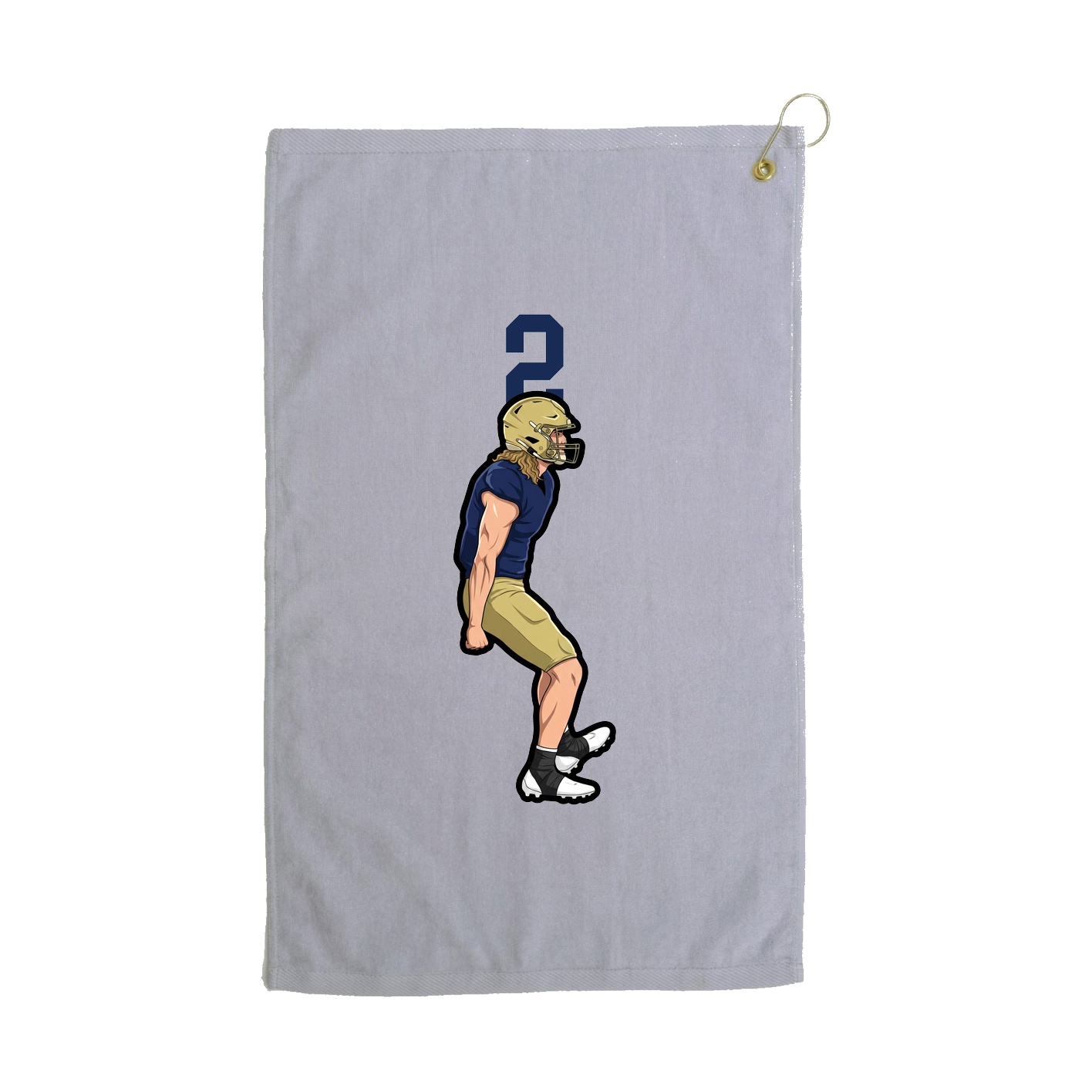 Golf Towel — Number Top in Grey