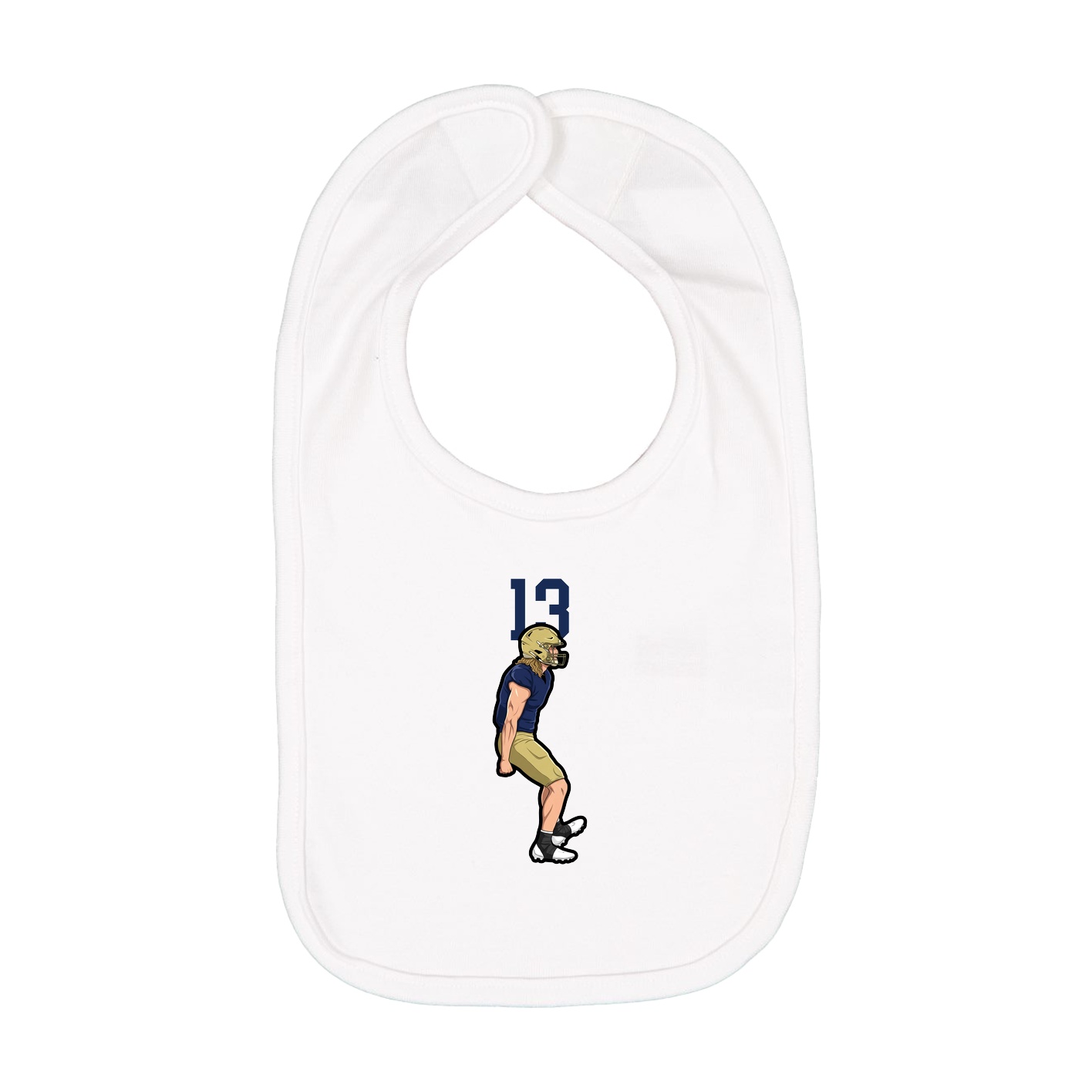 Infant Bib — Number Top in White