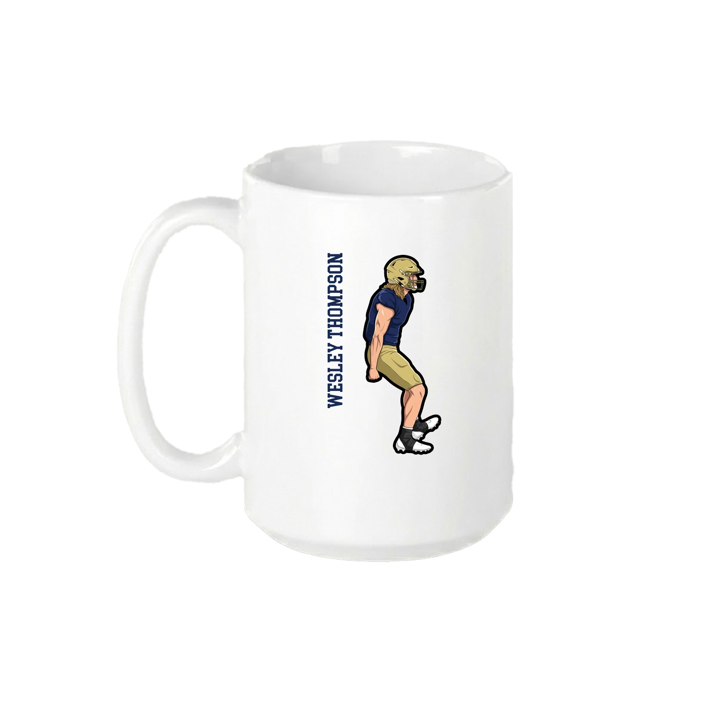 15oz Coffee Mug — Name Vertical in White