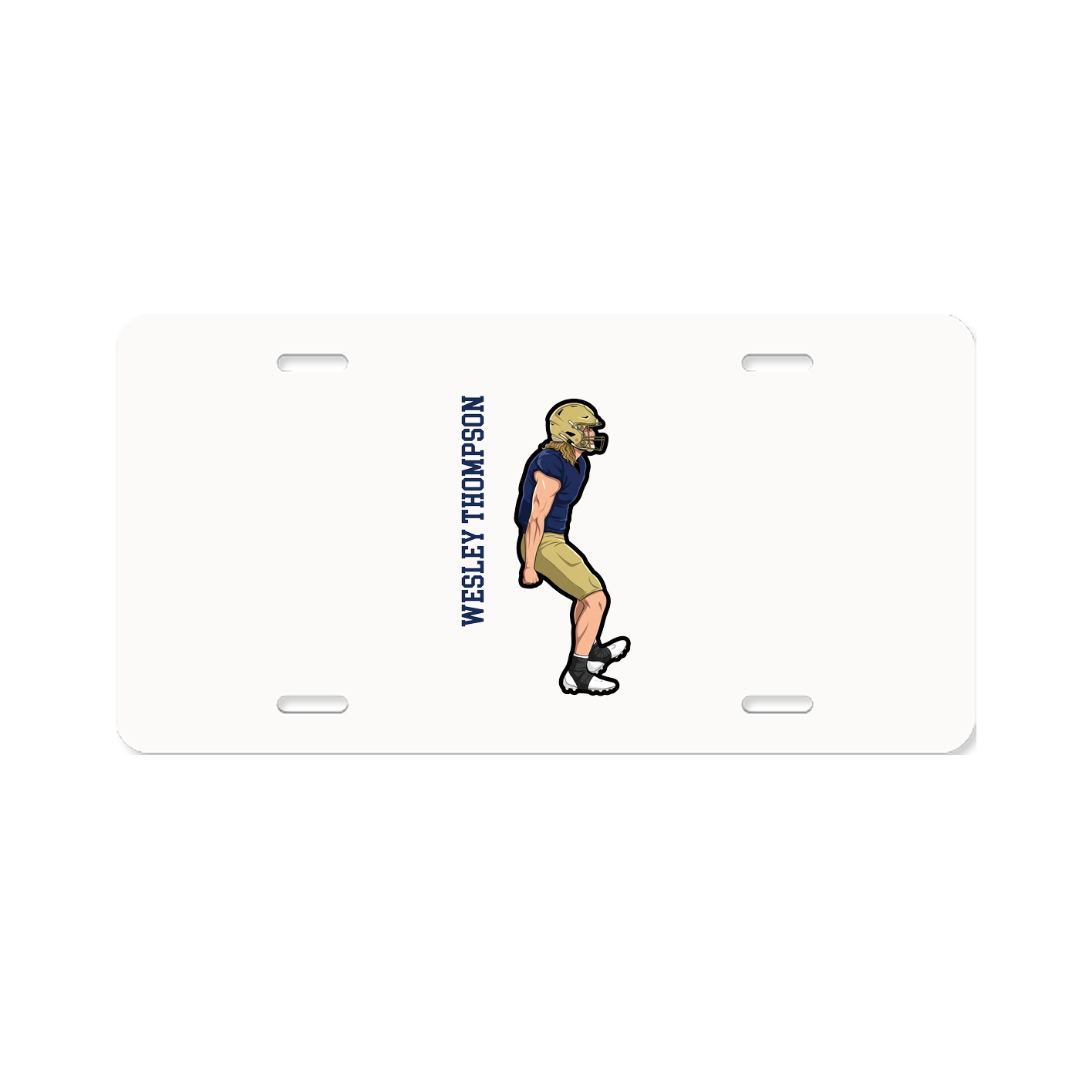 License Plate — Name Vertical in Classic