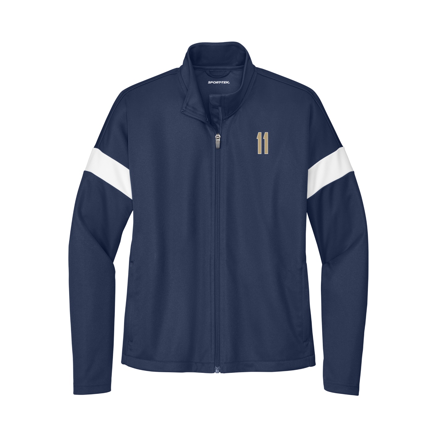 Womens Team Travel Full-Zip Jacket — Front Shirsy in Navy/White