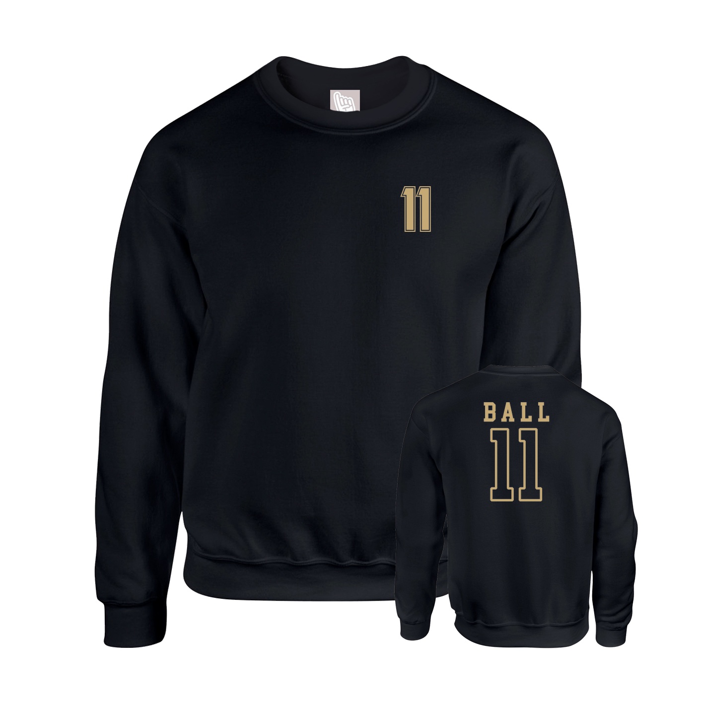 Fleece Crew — Chest Back in Black