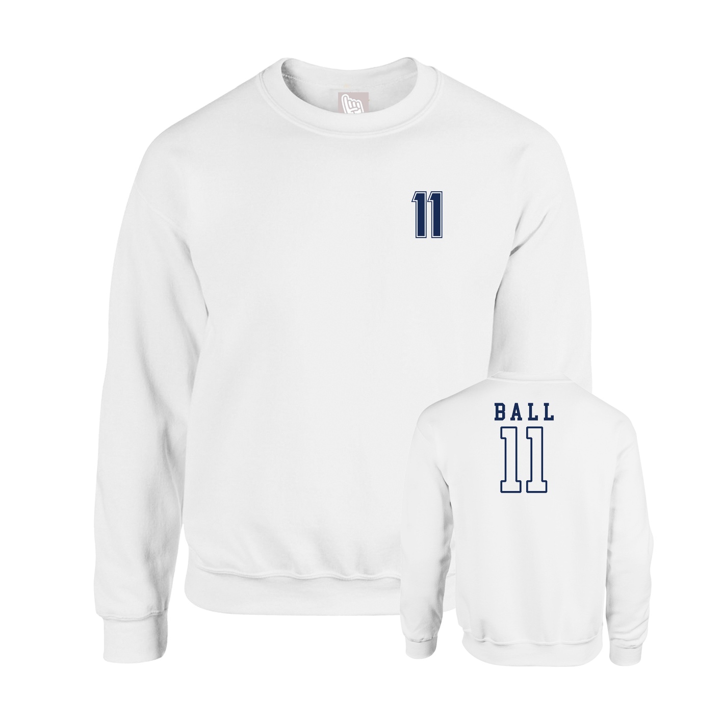 Fleece Crew — Chest Back in White