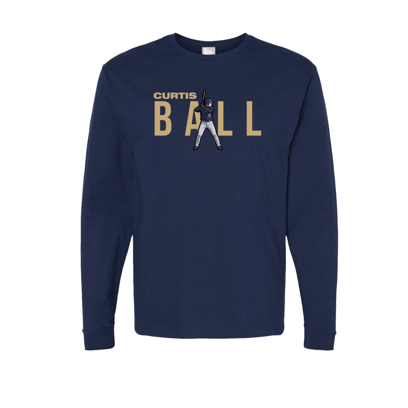 Long Sleeve Tee — Player Name in Navy