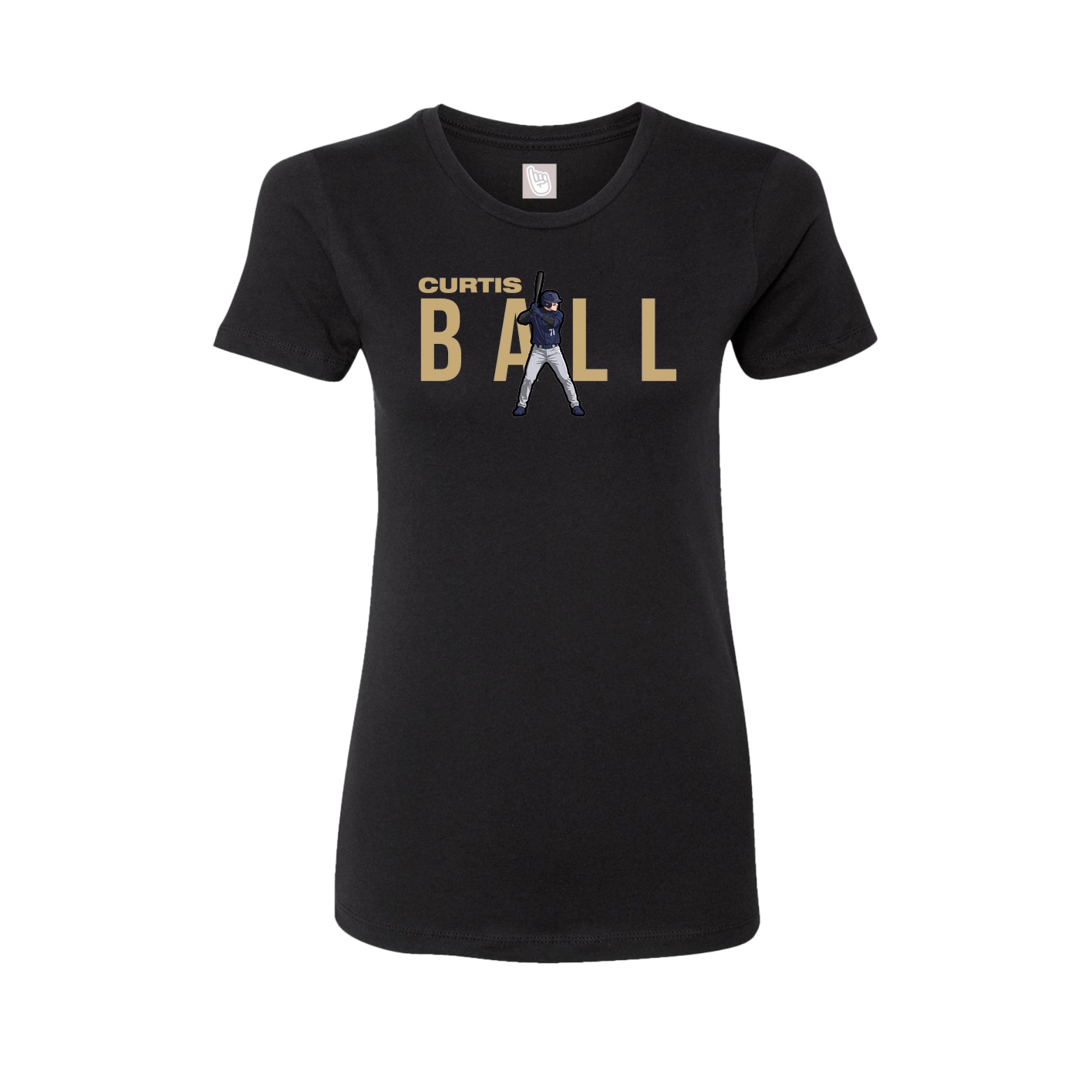 Fitted Women's Tee — Player Name in Black