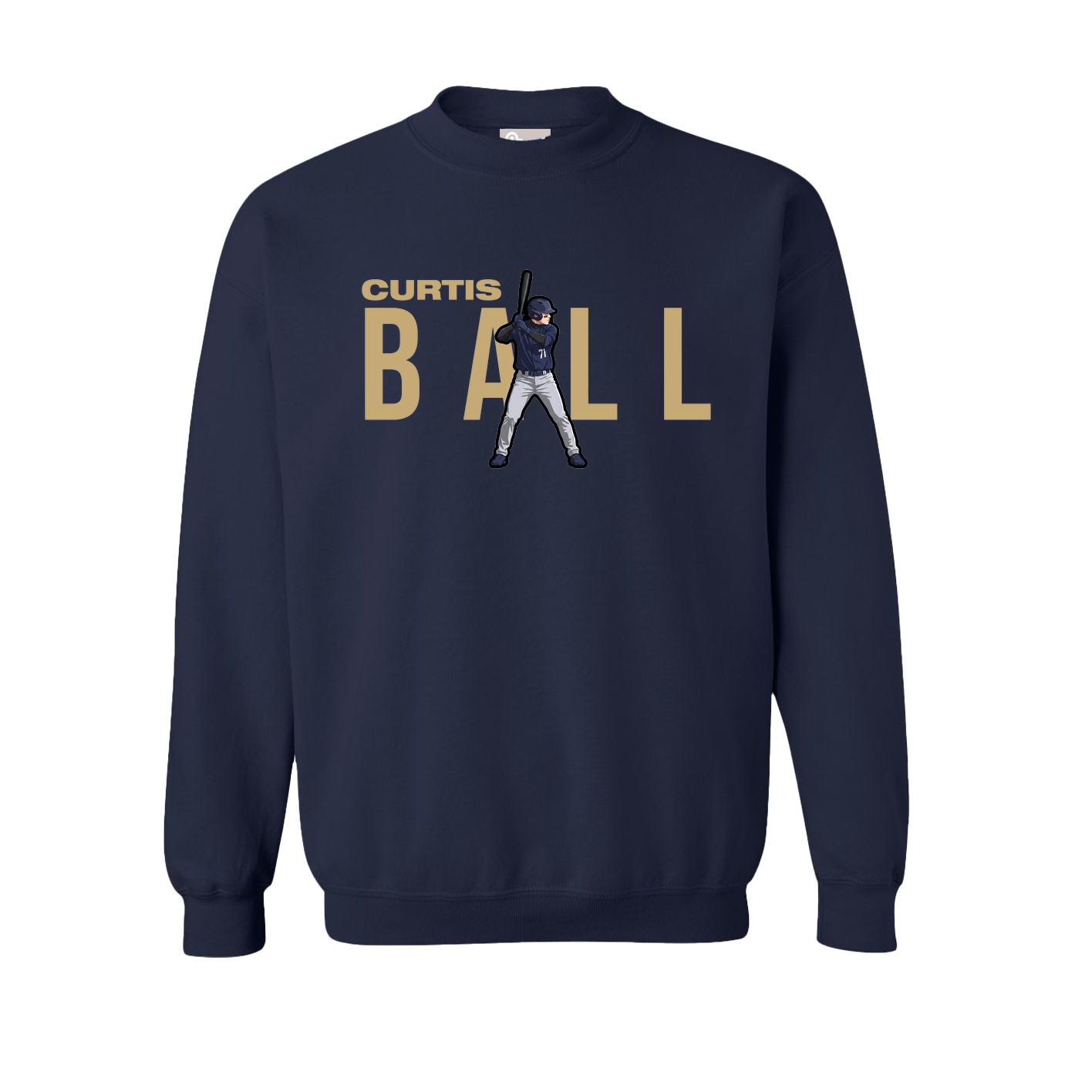 Fleece Crew — Player Name in Navy