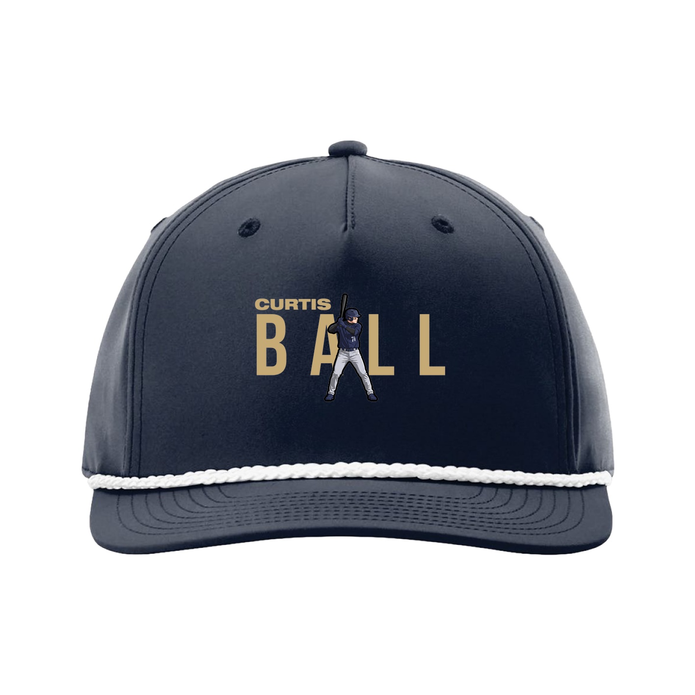 Five-Panel Classic Rope Cap — Player Name in Navy