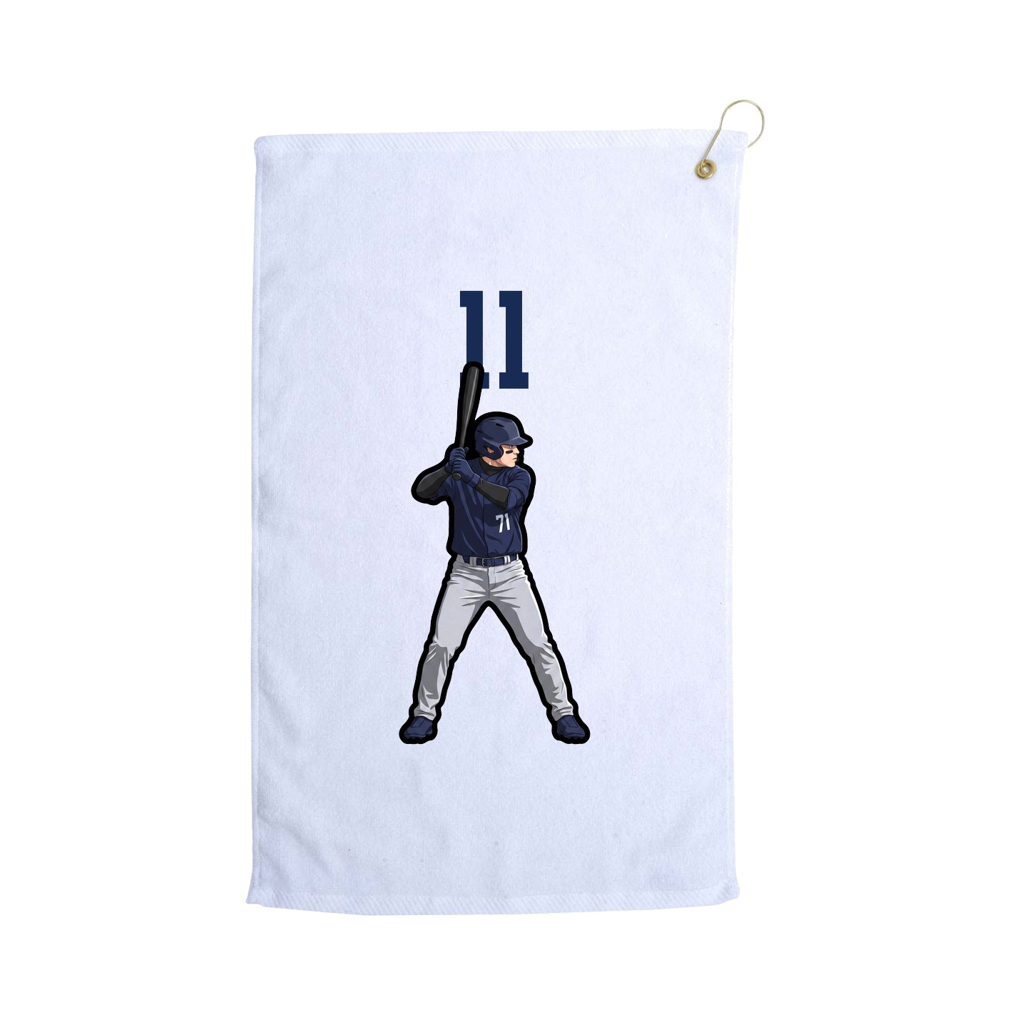 Golf Towel — Number Top in White