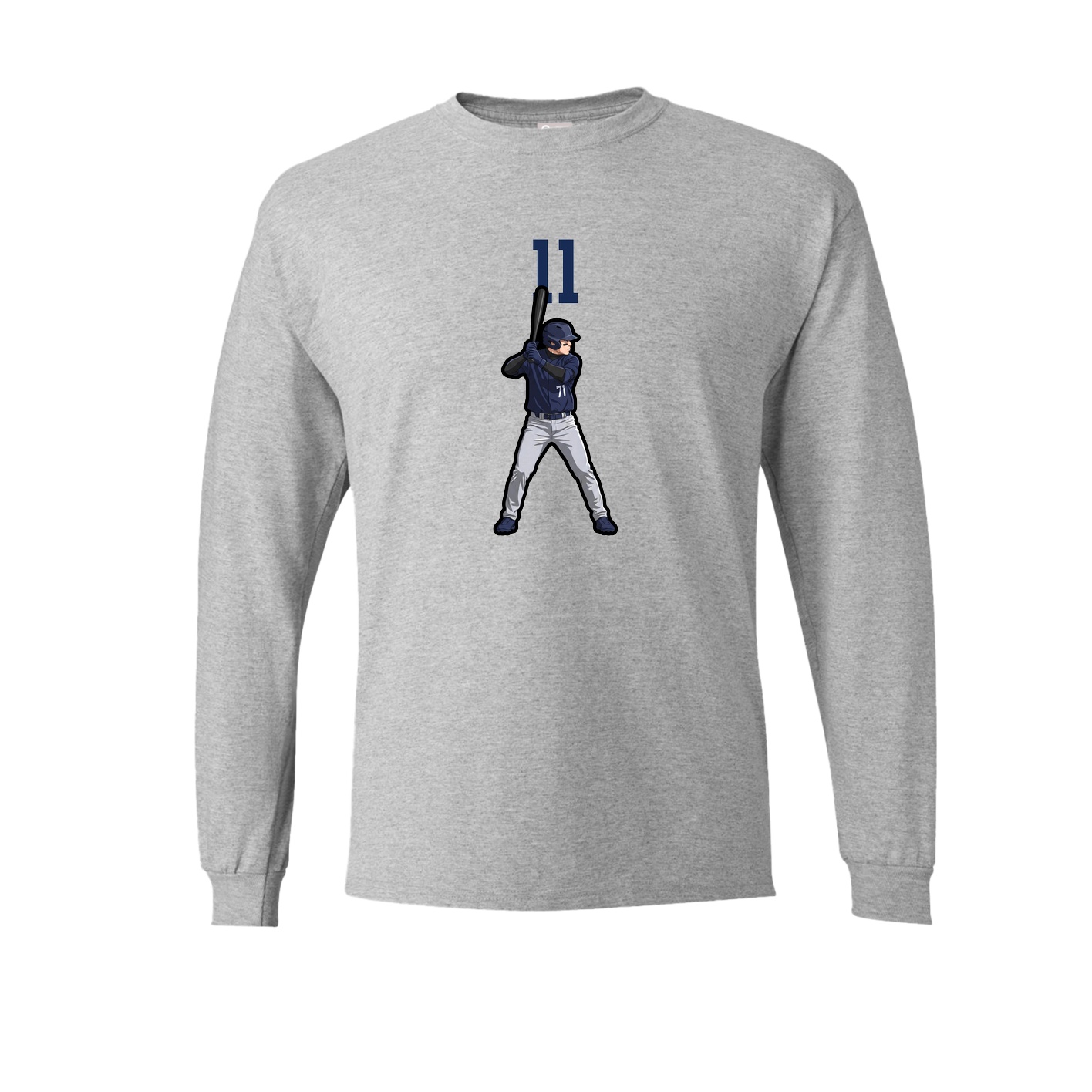 Long Sleeve Tee — Number Top in Grey