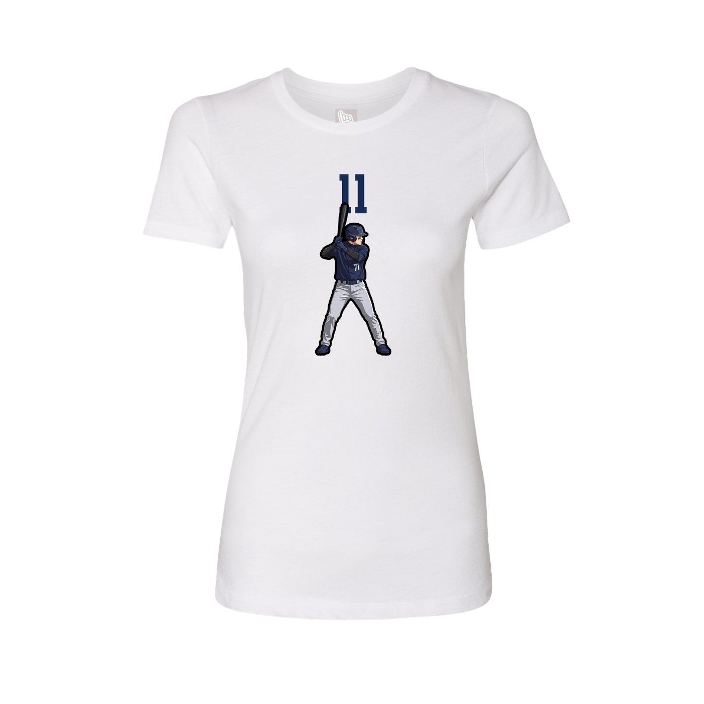 Fitted Women's Tee — Number Top in White