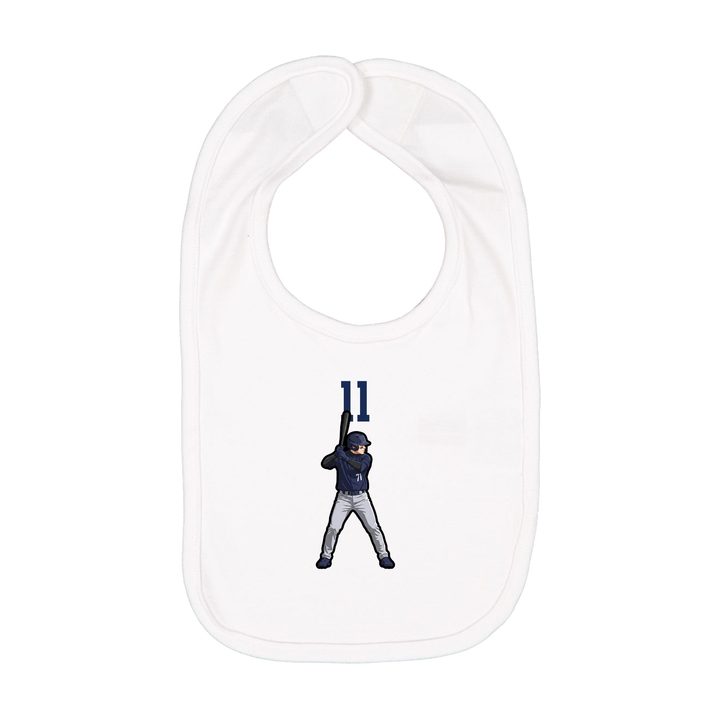 Infant Bib — Number Top in White