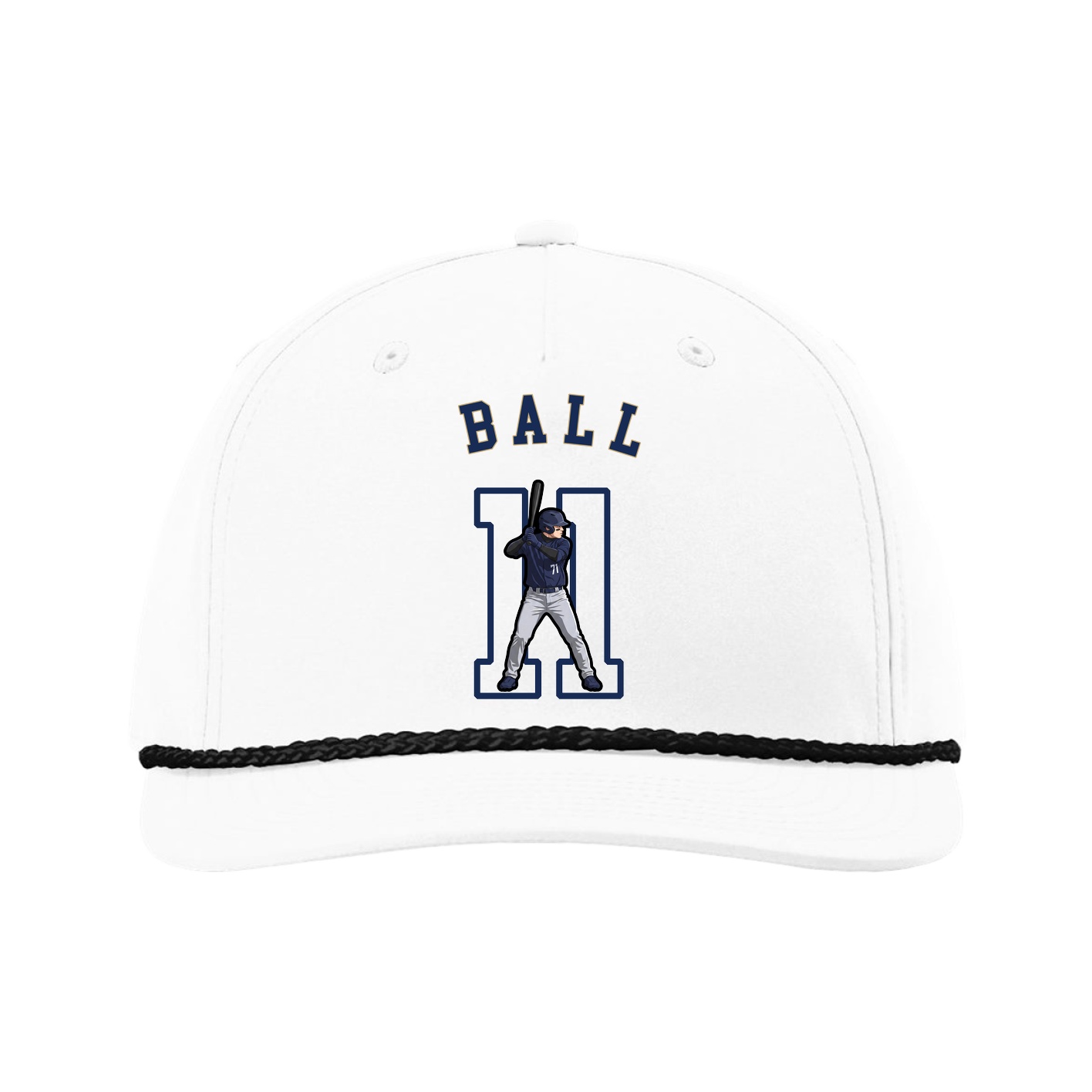 Five-Panel Classic Rope Cap — Shirsey Arch in White