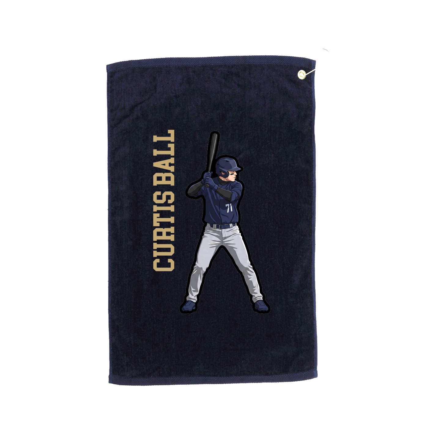 Golf Towel — Name Vertical in Navy
