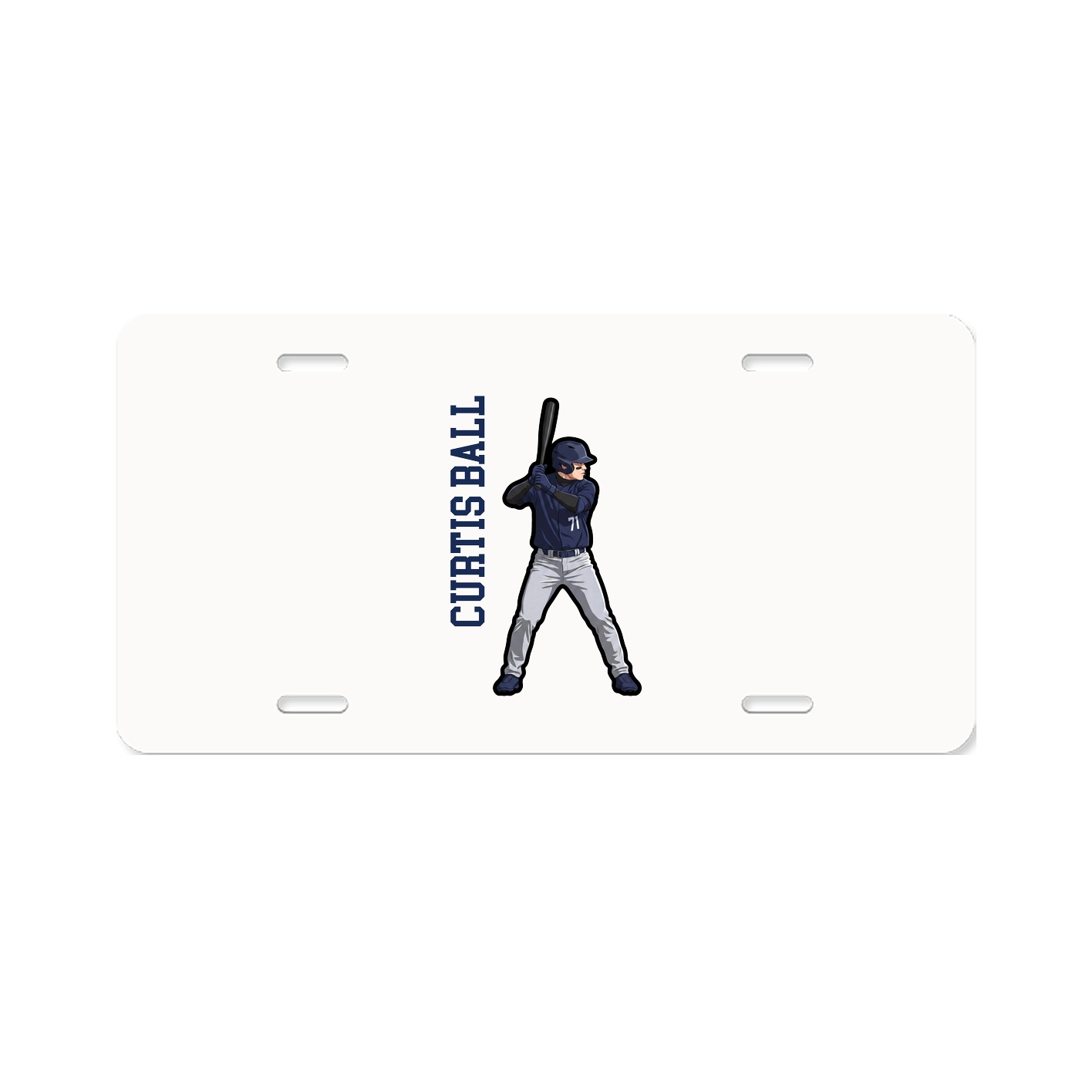 License Plate — Name Vertical in Classic